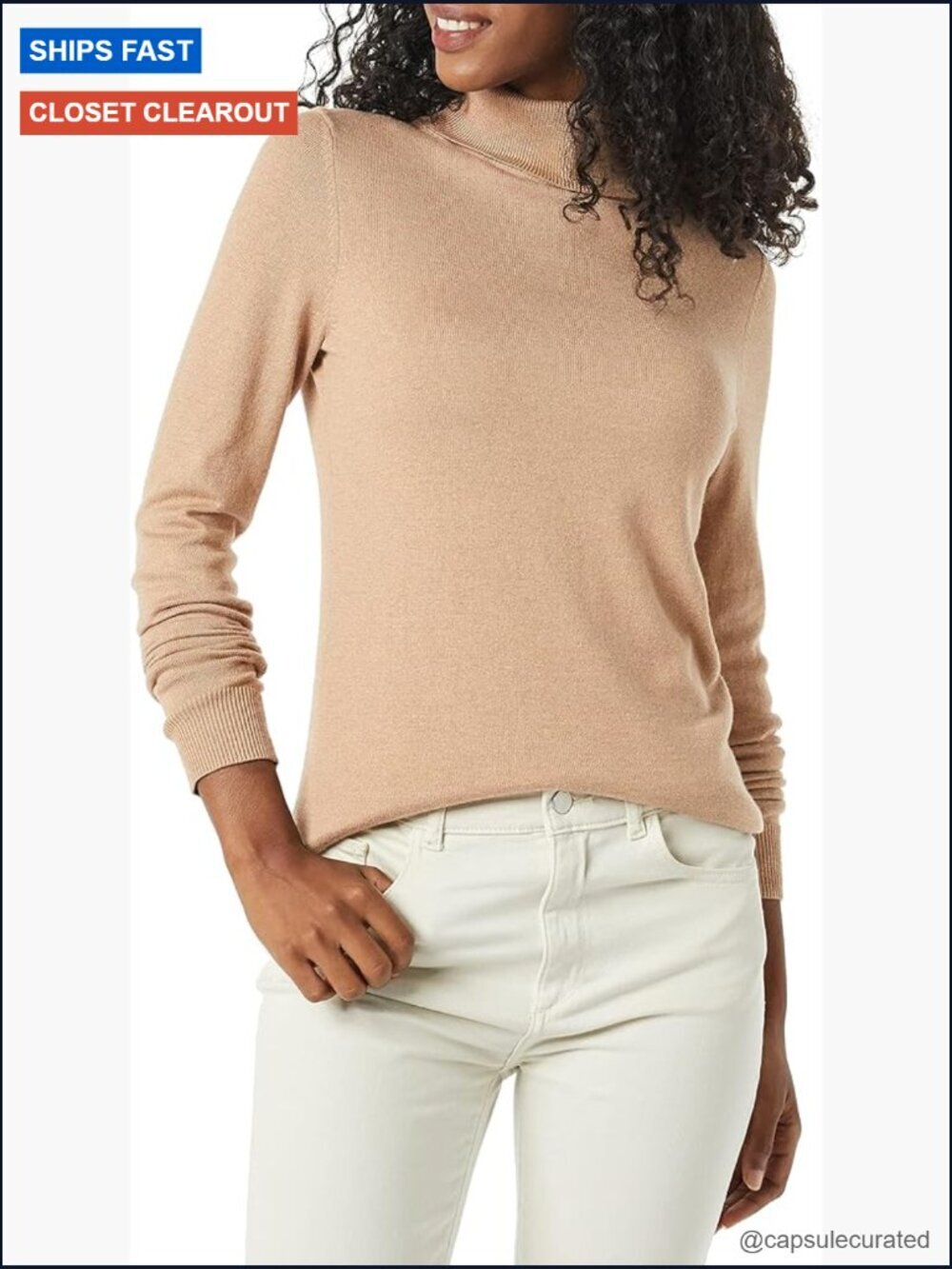Womens Classic-Fit Lightweight Long-Sleeve Pullover Turtleneck Sweater